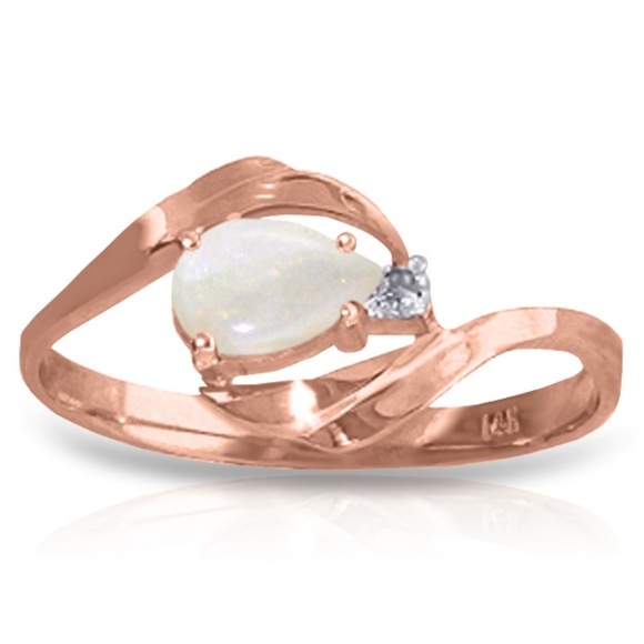Galaxy Gold Products Jewelry - GOLD RING WITH NATURAL DIAMOND & OPAL